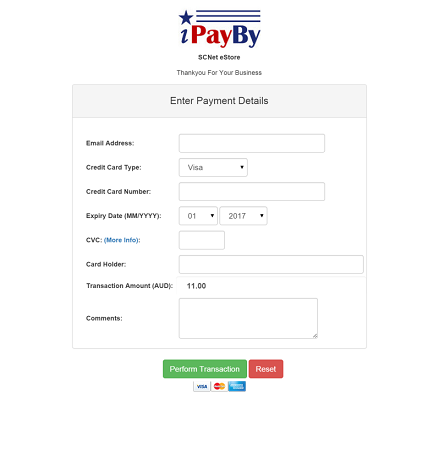 SCNet iPayBy Hosted Payment Page
